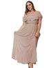 Off Shoulder Ruffle Empire Maxi Dress - thumbnail