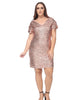 Sequin Ruched Sleeve Cocktail Dress - thumbnail