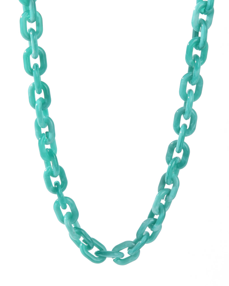 Stephanie Resin Chain Necklace | Light Green
