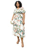 Tropical Floral Tie Waist Flowy Maxi Dress - thumbnail