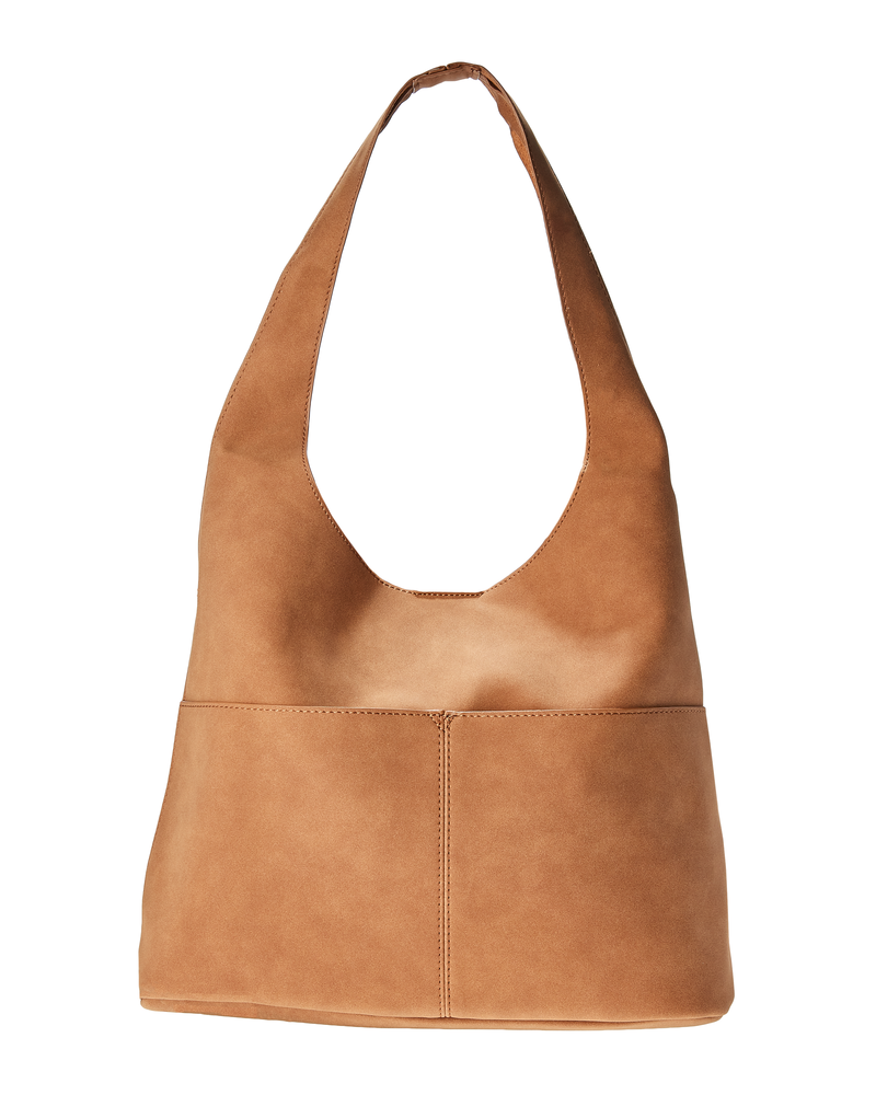 Lynn Vegan Suede Hobo Bag | Tan