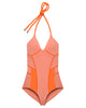 Colour Blocked Halter Swimsuit - thumbnail