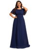Simple Chiffon Pleated A-Line Round Neckline Bridesmaid Dress - thumbnail