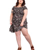 Abigail Dress Elasticized Bodice Ditsy Print Black - thumbnail
