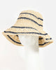 Crochet Stripe Straw Bucket Hat - thumbnail