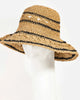 Crochet Stripe Straw Bucket Hat - thumbnail