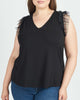 Anais Ruffle Lace Black Top - thumbnail