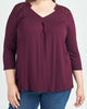 Deborah 3/4 Sleeve Pleated Top - thumbnail