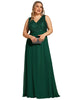 Sequin Sleeveless Double V-Neck Formal Evening Dress - thumbnail