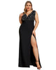 Sleeveless with Tassel High Slit Mermaid Sequin Mother of the Bride Dress - thumbnail