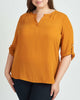 Gabriella 3/4 Roll-Tab Sleeve Blouse - thumbnail