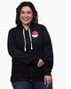 Black Hooded "Pink Mood" Printed Sweatshirt - thumbnail