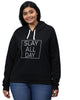 Black "Slay All Day" Sweatshirt with Hoodie - thumbnail