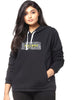 Black "Foliage" Printed Hooded Sweatshirt - thumbnail