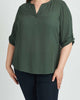 Gabriella 3/4 Roll-Tab Sleeve Blouse - thumbnail