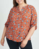 Gabriella 3/4 Roll-Tab Sleeve Blouse - thumbnail