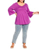 Mia Split Sleeve Crochet Top - thumbnail