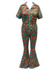 Unique Vintage Retro Rainbow Trip Wide Leg Jumpsuit - thumbnail