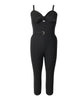 Unique Vintage Black Sweetheart Tie Cropped Jumpsuit - thumbnail