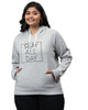 Grey "Slay All Day" Sweatshirt with Hoodie - thumbnail