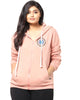 Peach "no bad vibes" Hooded Printed  Sweatshirt - thumbnail