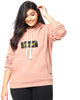Peach "Foliage" Printed Hooded Sweatshirt - thumbnail
