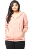 Peach Front Zip Hooded Sweatshirt - thumbnail