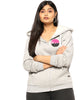 Light Grey "Pink Mood" Hooded Front Zipper Sweatshirt - thumbnail