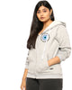 Light Grey Hooded "no bad vibes" Printed Sweatshirt - thumbnail