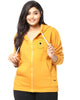 Mustard "Good Things Are Coming" Printed Front Zipper Sweatshirt - thumbnail