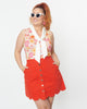 Smak Parlour Burnt Orange Campus Mini Skirt - thumbnail