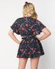 Unique Vintage Black Tropical Skeleton Daryl Skort - thumbnail