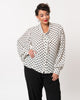 Unique Vintage White & Black Polka Dot Neck Tie Gwen Blouse - thumbnail