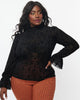Unique Vintage Plus Size Black La Catrina Velvet Burnout Donna Blouse - thumbnail
