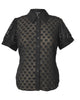 Smak Parlour Sheer Black Dot Puff Sleeve Blouse - thumbnail
