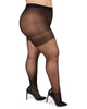 Back Seam/Cuban Heel Plus Size Curvy Control Top Pantyhose - thumbnail