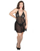 Women's Clarisse Floral Lace Sheer Babydoll Chemise Set - thumbnail