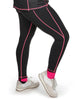Solid Moisture Wicking Legging With Neon Stitching - thumbnail
