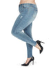 Distressed Bamboo Blend Denim Jeggings - thumbnail