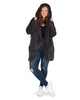 Women's Marled Plush Hooded Lounge Sweater with Shawl Collar - thumbnail