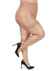 Plus Size Curvy Silky Sheer Control Top Pantyhose - thumbnail