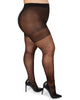 Pindot Sheer Plus Size Curvy Control Top Tights - thumbnail