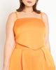 Pointed Hem Satin Crop Top - thumbnail