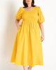 Smocked Bodice Asym Neck Dress - thumbnail