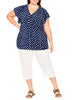 Gianna Mixed Media Ruffle Top - thumbnail