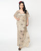 Unique Vintage Nude Sequin Spiderweb Burton Caftan Dress - thumbnail