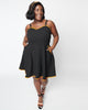 Unique Vintage Black & Pumpkin Trim Follow Your Heart Fit & Flare Dress - thumbnail
