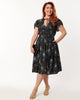 Unique Vintage Navy Galaxy Print Dahlia Swing Dress - thumbnail