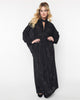 Unique Vintage Black Flocked Spiderweb Keyhole Caftan - thumbnail
