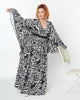 Smak Parlour Black Psychedelic Floral Belted Caftan - thumbnail